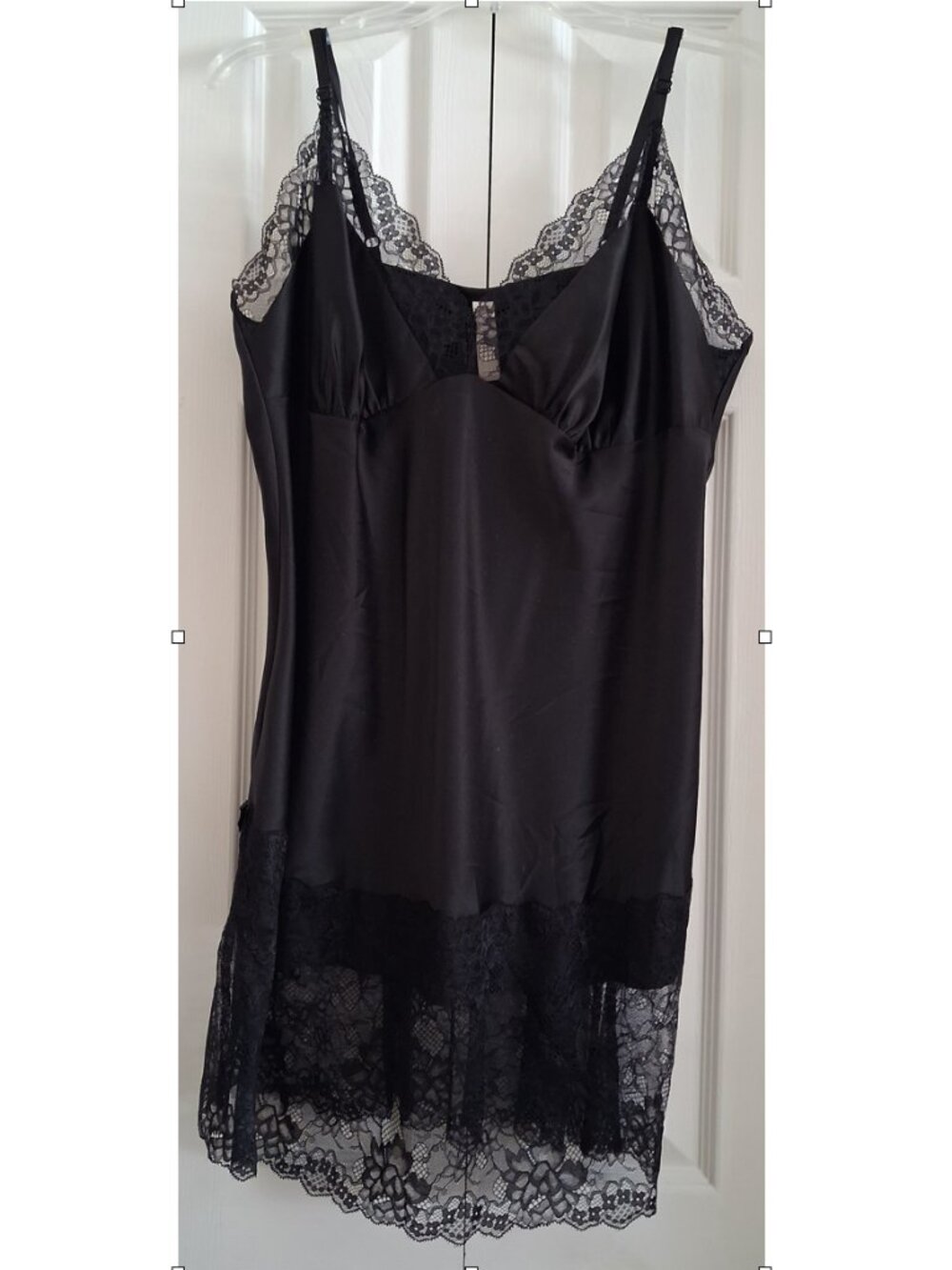 NWT CACIQUE Lace & Charm Black Chemise Slip (Sample) sz 14/16